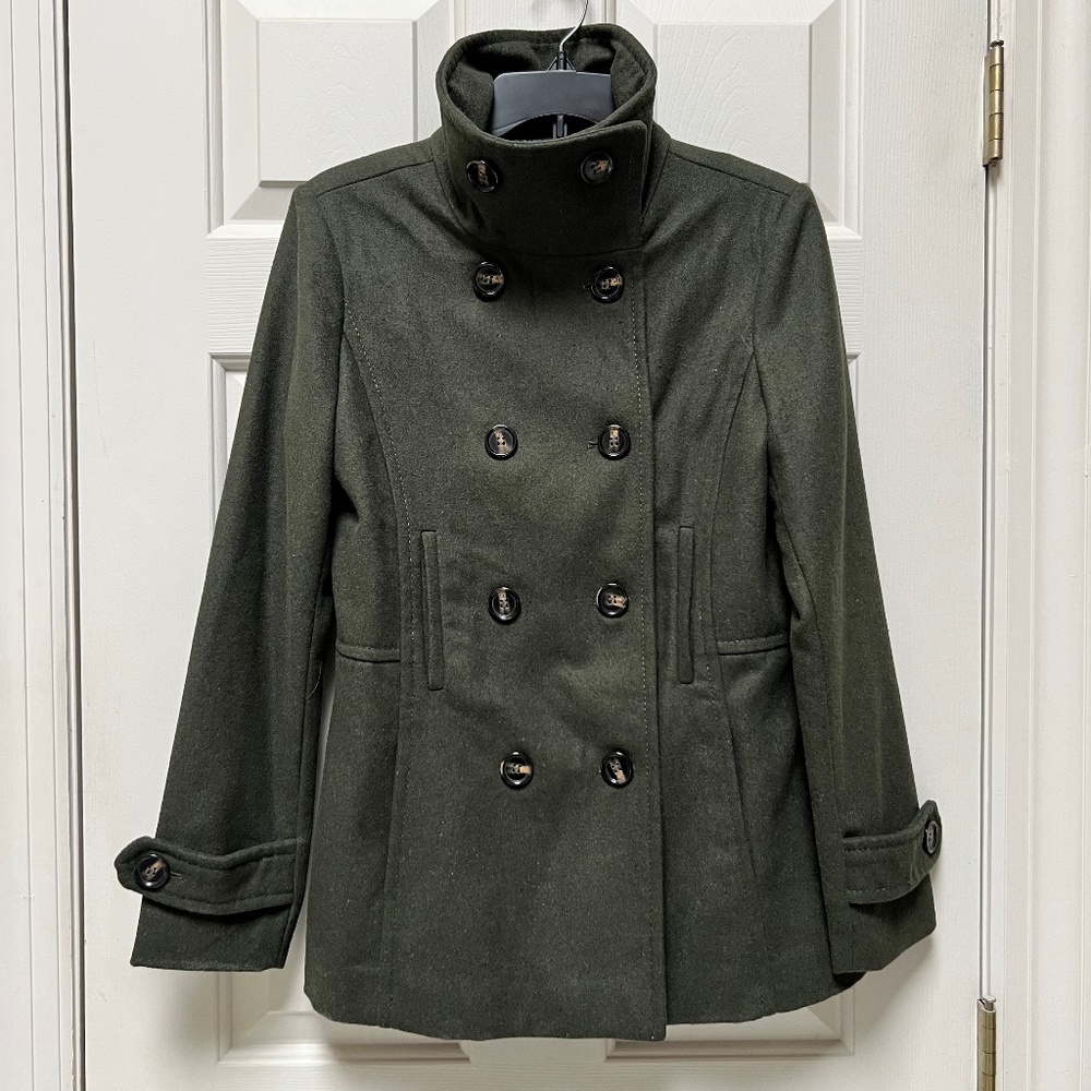 NWT Thread & Supply Hunter Green Wool Peacoat